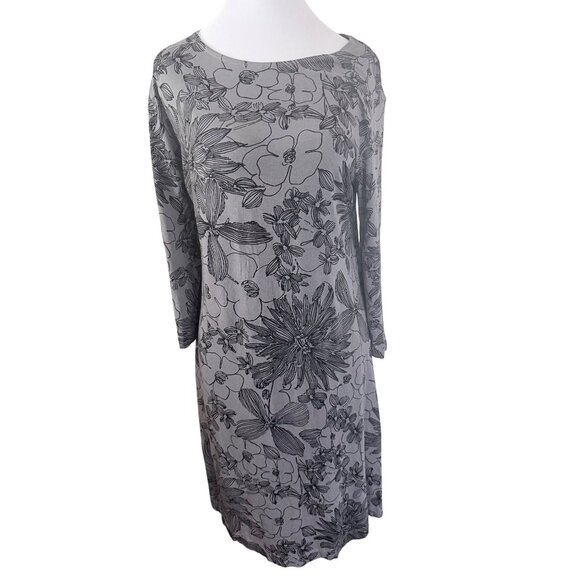 Bryn Walker Midi Dress Womens Size S Gray Floral Casual Fall - Picture 1 of 13